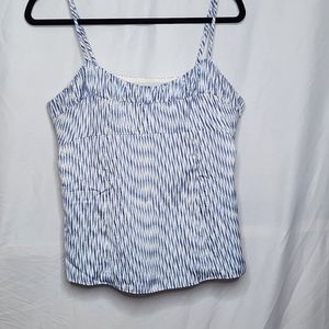 Banana Republic Blue and White Satin Camisol